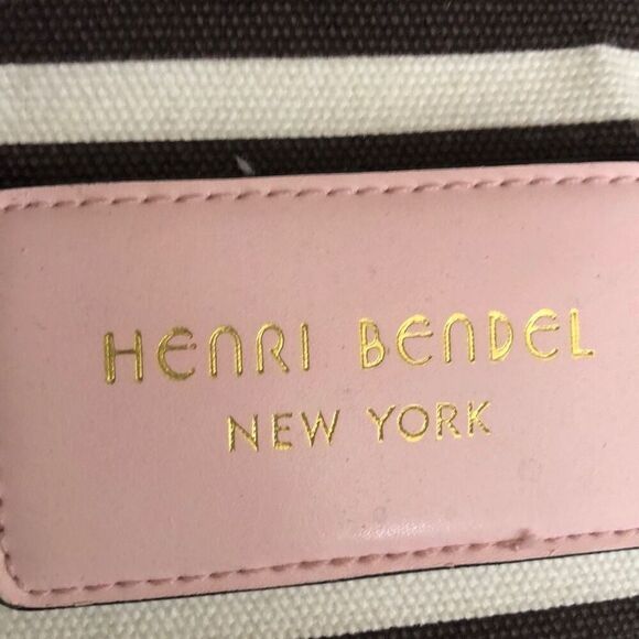 Vintage Henri Bendel brown and white canvas large tote bag - Picture 2 of 10